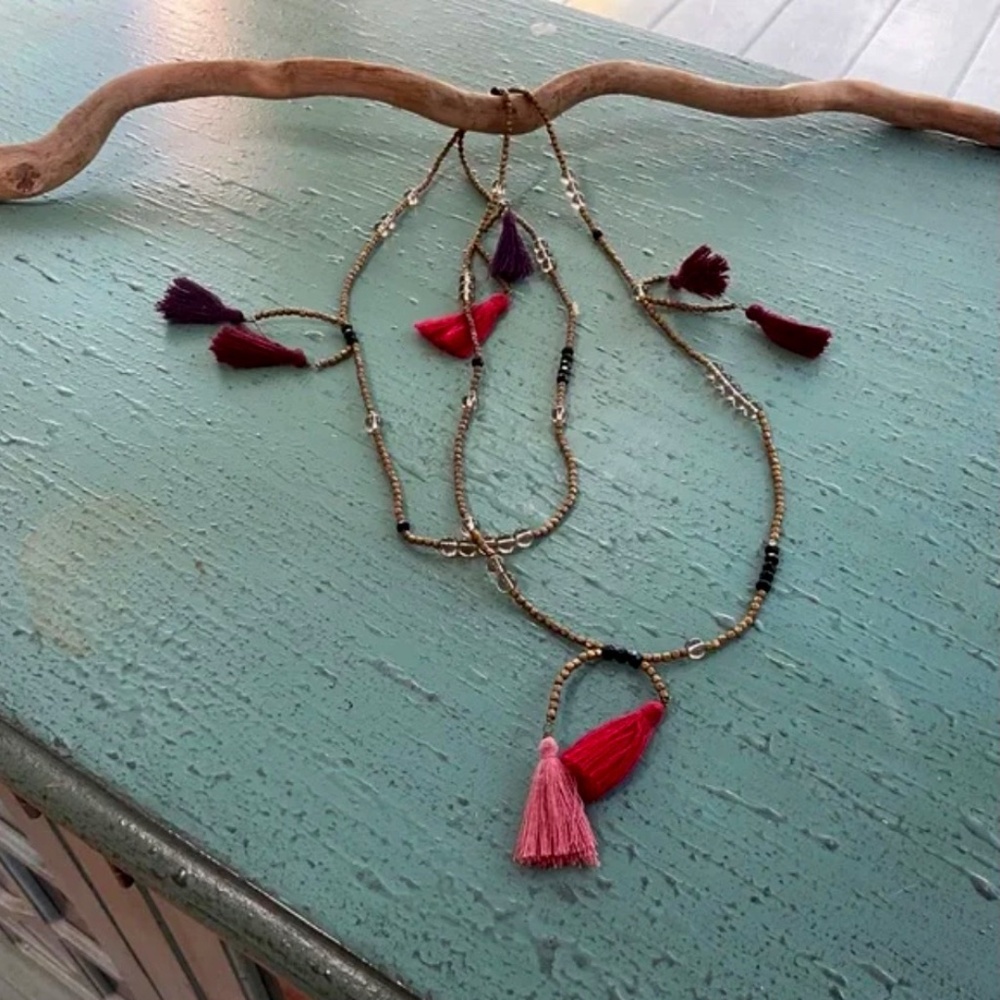 Panacea Gold Boho Tassel Necklace